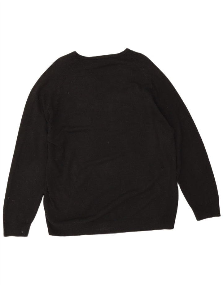 Marks & Spencer Herren-Pullover mit V-Ausschnitt, XL, schwarzes Acryl