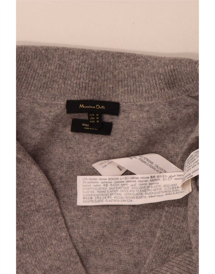 Massimo Dutti Damen-Pullover mit Rollkragen, übergroß, Größe UK 12, Mittelgrau