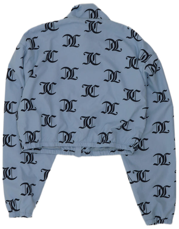 Juicy Couture Damen Graphic Crop Trainingsanzug Top Jacke UK 14 Large Blau