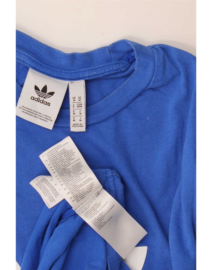 Adidas Herren Grafik-T-Shirt aus mittelblauer Baumwolle