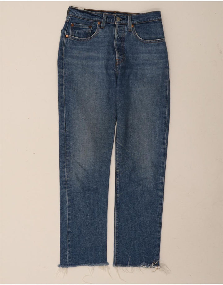 Levi's Damen 501 Straight Jeans W26 L28 Blaue Baumwolle