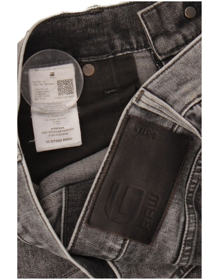 G-Star Herren Regular Tapered Jeans W34 L34 Graue Baumwolle