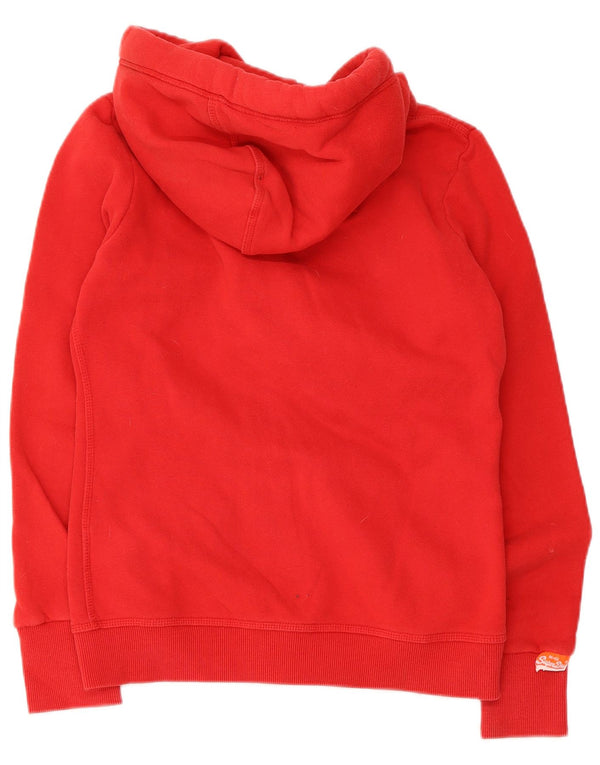 Superdry Damen-Kapuzenpullover mit Reißverschluss, Gr. 10, Größe S, Rot, Baumwolle