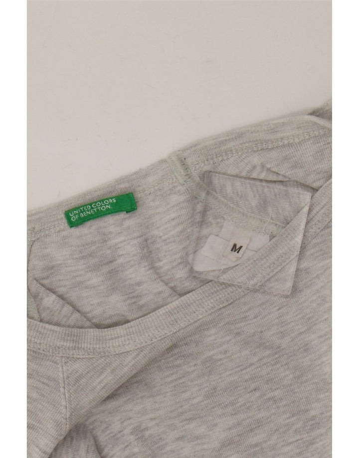 Benetton Damen T-Shirt Top UK 12 Mittelgrau meliert