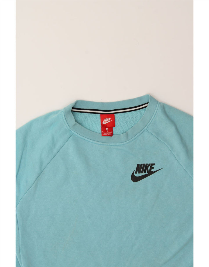 NIKE Womens Sweatshirt Jumper UK 14 Medium Blue Cotton Vintage Nike and Second-Hand Nike from Messina Hembry 