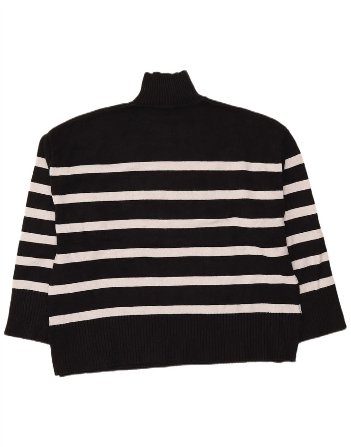 Zara Damen-Pullover mit Rollkragen, übergroß, Gr. 40, groß, schwarz gestreift
