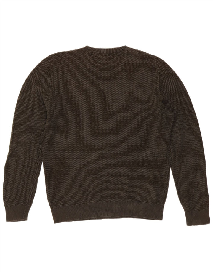 Cos Herren-Pullover mit Rundhalsausschnitt, mittlere Khaki-Baumwolle