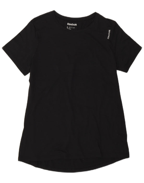 Reebok Damen T-Shirt Top UK 14 Medium Schwarz
