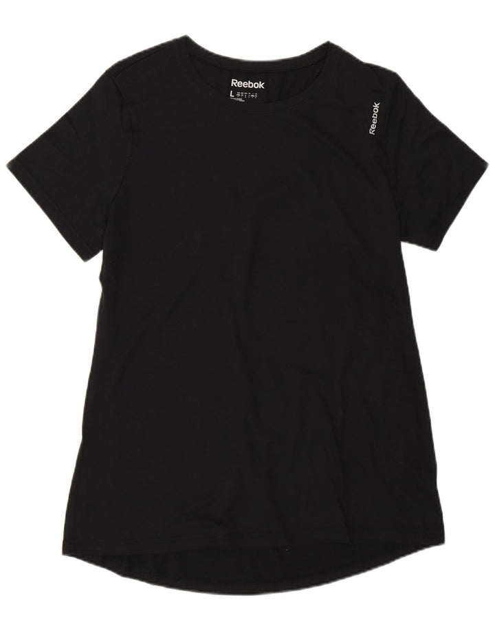 Reebok Damen T-Shirt Top UK 14 Medium Schwarz