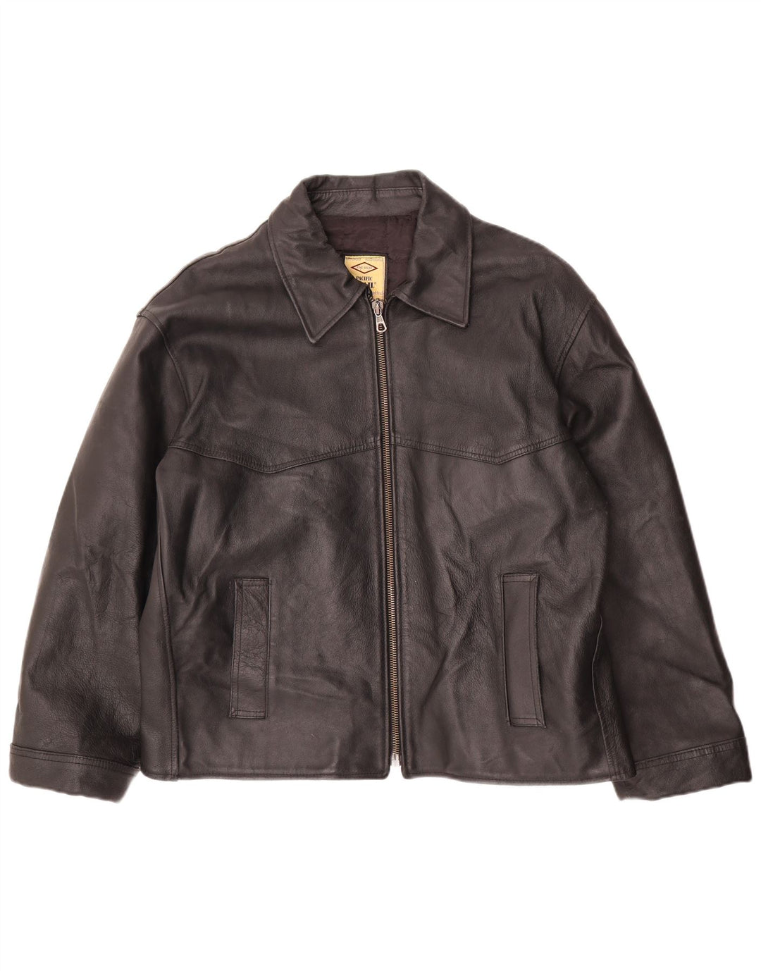 Pacific Trail Herren Lederjacke UK 44 2XL Schwarzes Leder