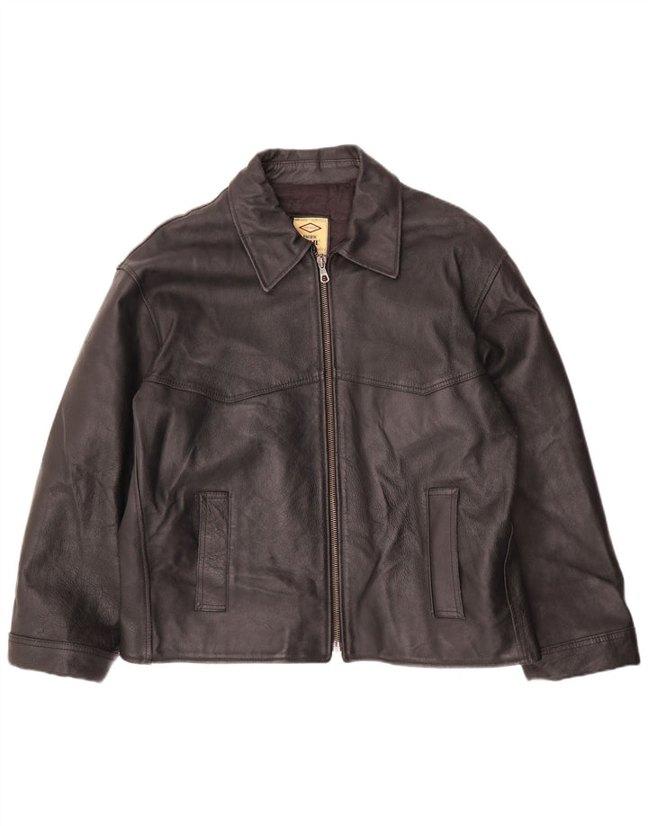 Pacific Trail Herren Lederjacke UK 44 2XL Schwarzes Leder