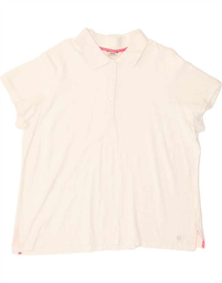 IZOD Womens Polo Shirt UK 20 2XL White Cotton Vintage Izod and Second-Hand Izod from Messina Hembry 