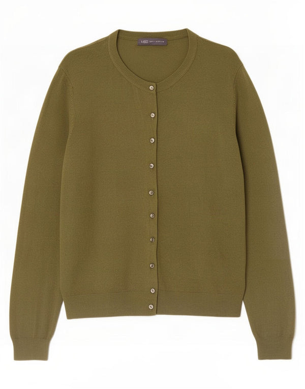 Marks & Spencer Damen Strickjacke Pullover UK 22 3XL Grüne Viskose