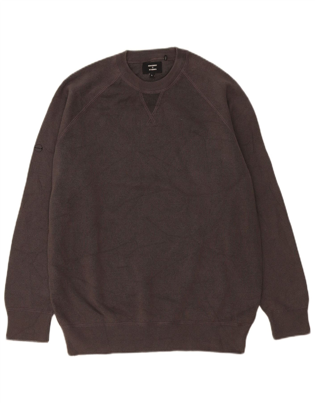 Superdry Herren-Sweatshirt-Pullover, große graue Baumwolle