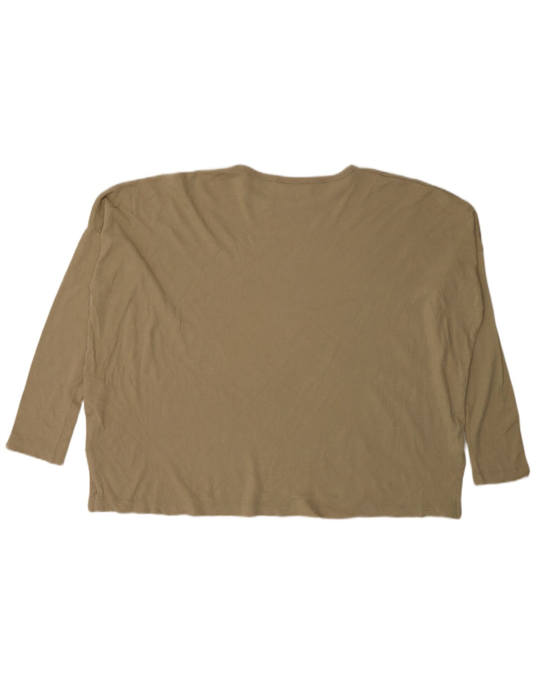 Cos Damen Übergroßes Top Langarm UK 6 XS Beige Baumwolle