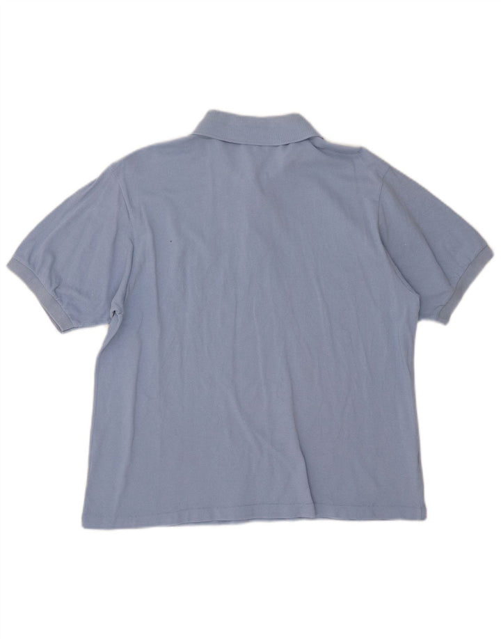 LACOSTE Mens Polo Shirt Size 5 Large Blue Cotton