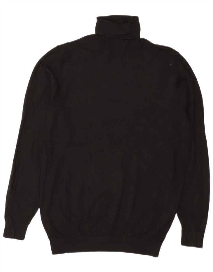 Rollkragenpullover für Herren von Zara, mittelschwarze Viskose