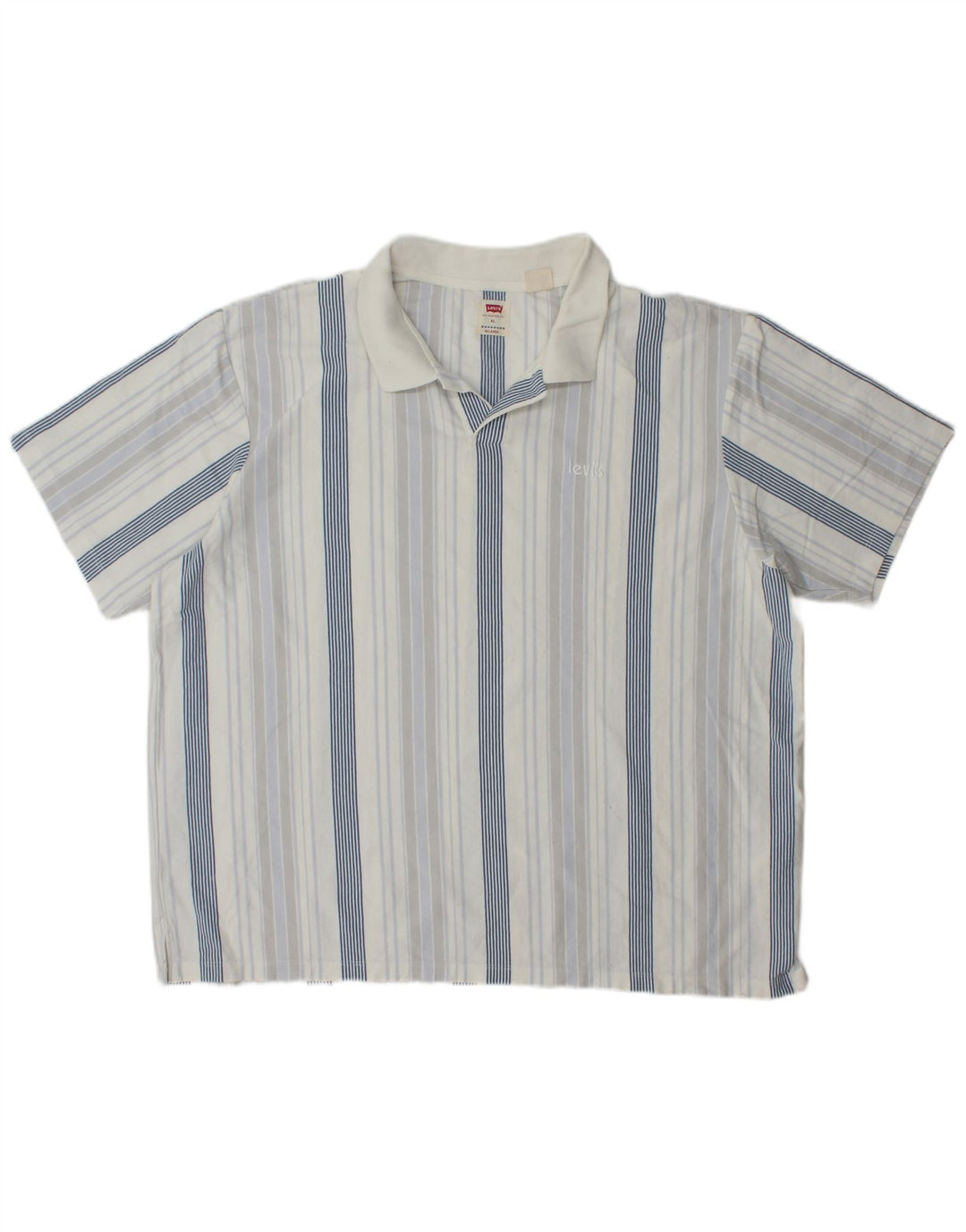 Levi's Herren Relaxed Poloshirt XL blau gestreift aus Baumwolle