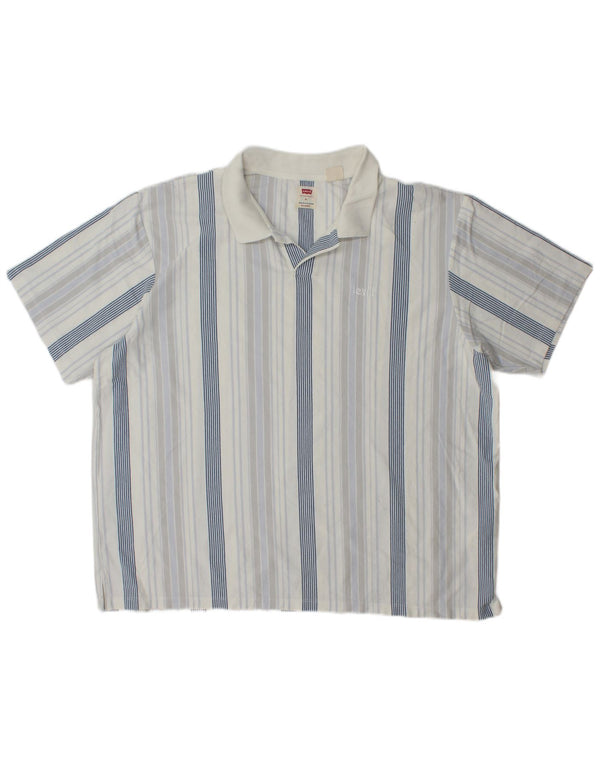 Levi's Herren Relaxed Poloshirt XL blau gestreift aus Baumwolle