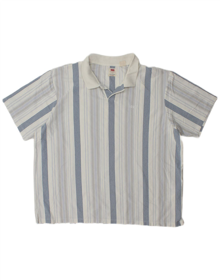 Levi's Herren Relaxed Poloshirt XL blau gestreift aus Baumwolle
