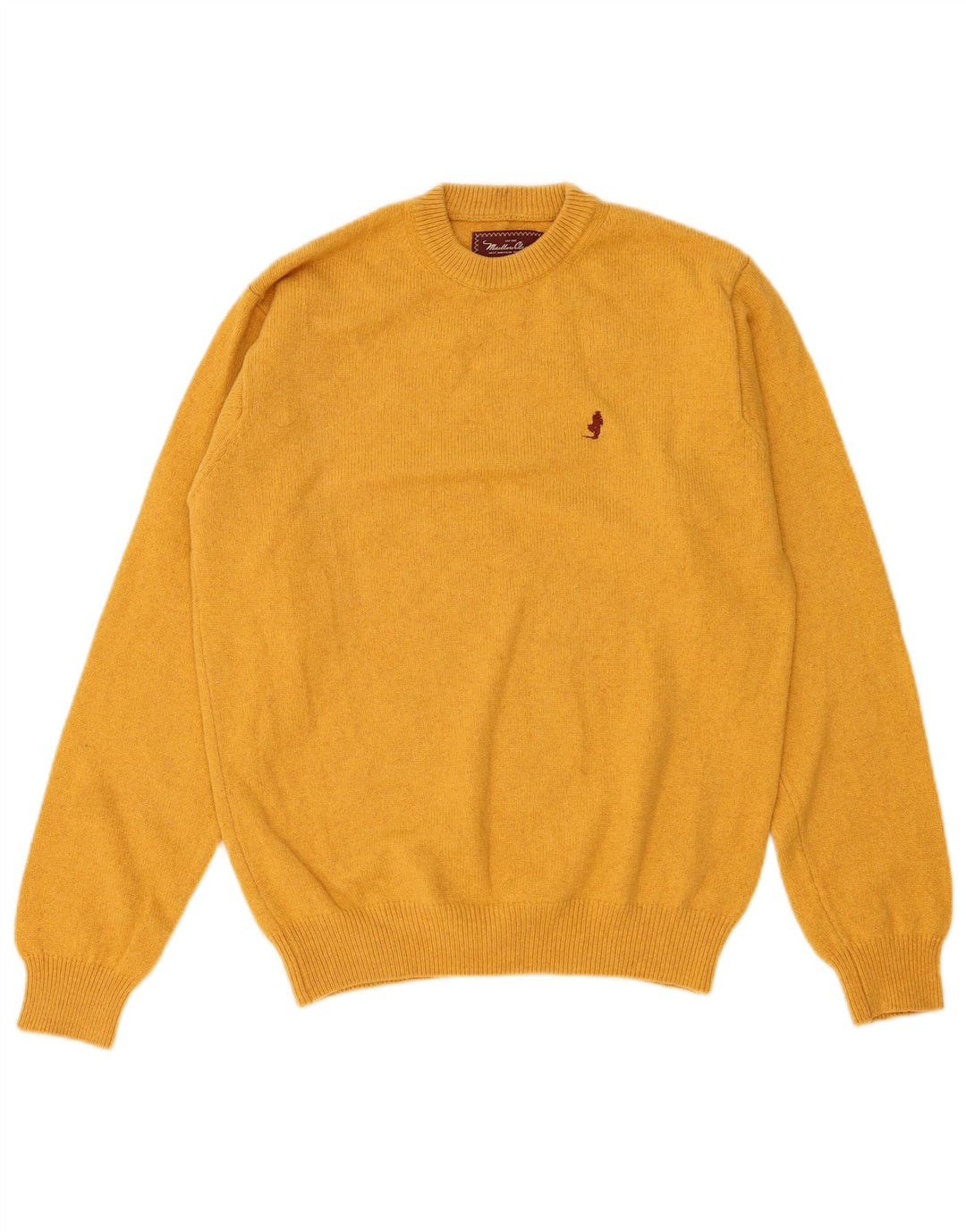 MARLBORO CLASSICS Herren-Pullover mit Rundhalsausschnitt, mittelgelbe Wolle