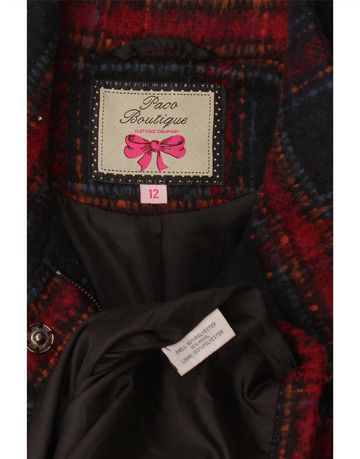 Paco Boutique Damenmantel UK 12 Medium Navy Blue Check Polyester