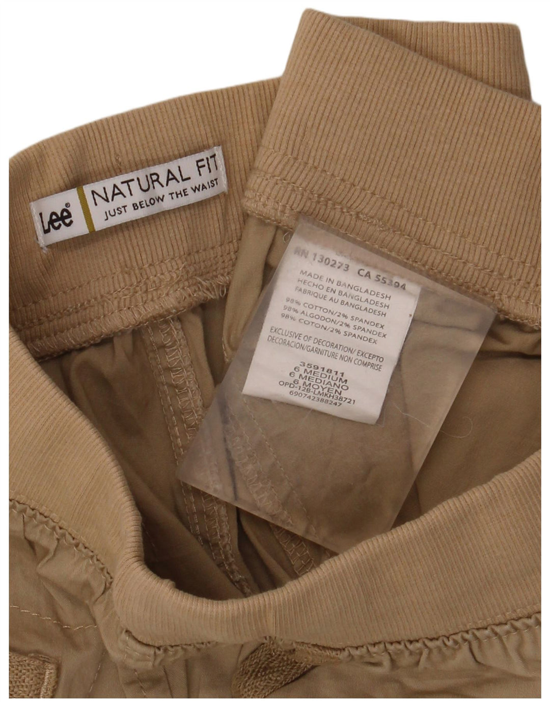 LEE Damen-Cargoshorts mit natürlicher Passform, US 6, Mittel, W28, beige Baumwolle