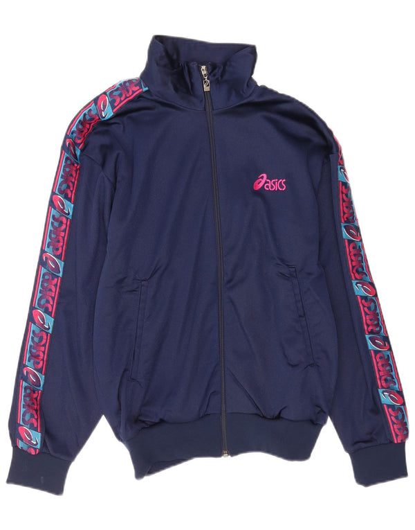 Asics Damen Graphic Trainingsanzug Top Jacke IT 42 Medium Navy Blue Polyamid