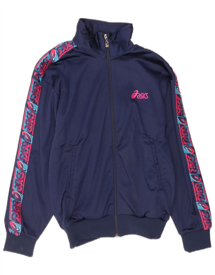 Asics Damen Graphic Trainingsanzug Top Jacke IT 42 Medium Navy Blue Polyamid