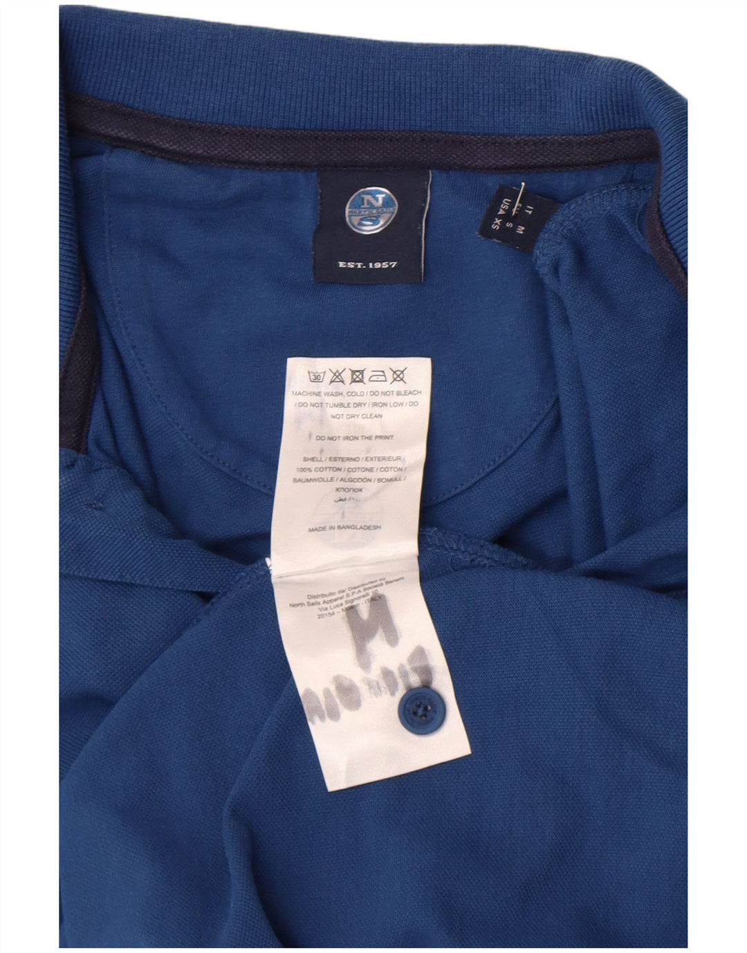 North Sails Herren-Poloshirt aus mittelblauer Baumwolle in Marineblau