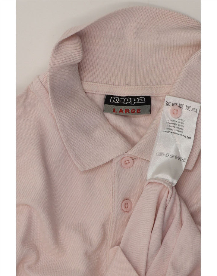 KAPPA Herren-Poloshirt, groß, rosa, Baumwolle