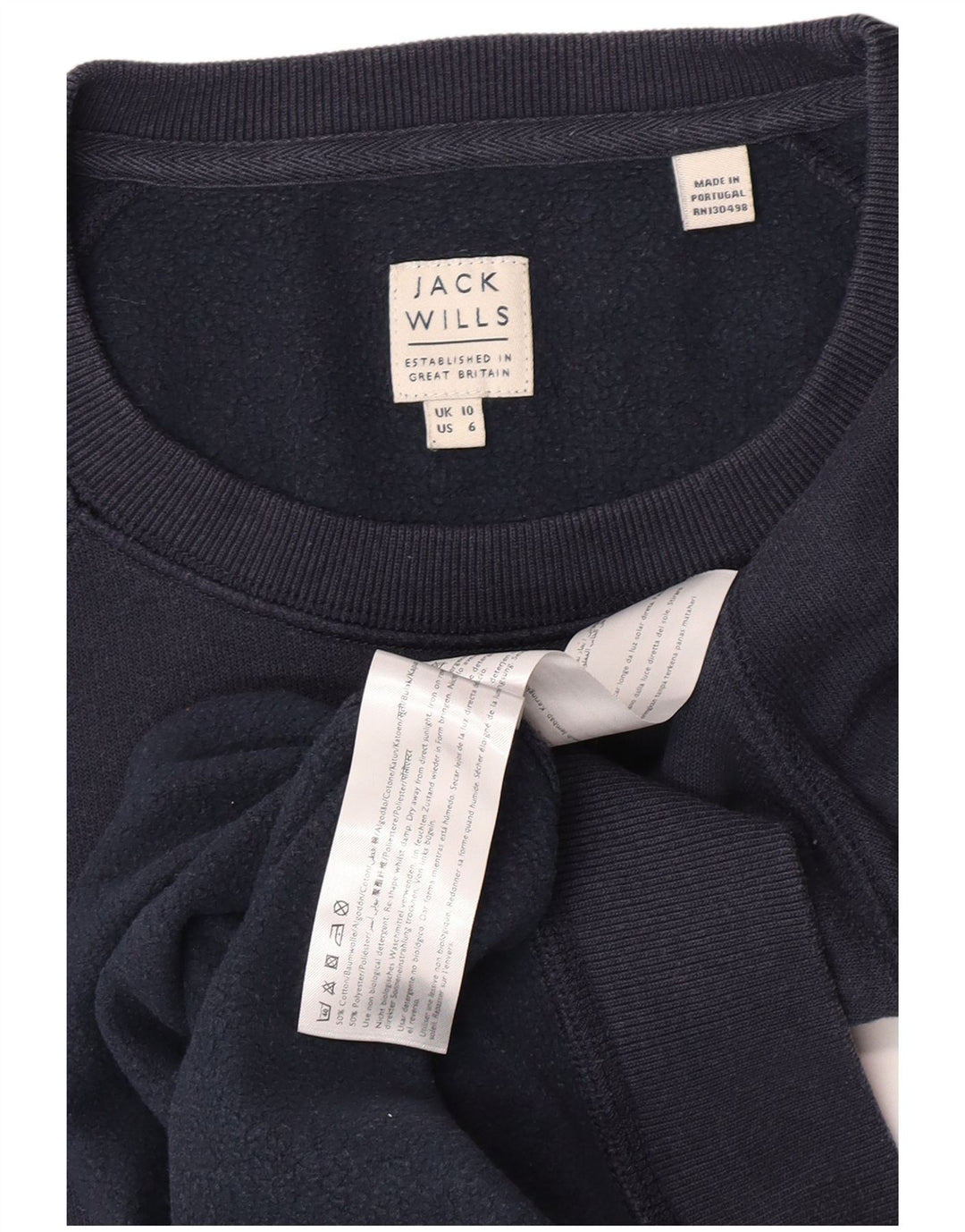 Jack Wills Damen-Sweatshirt-Pullover, Größe S, Marineblau, Baumwolle, UK 10