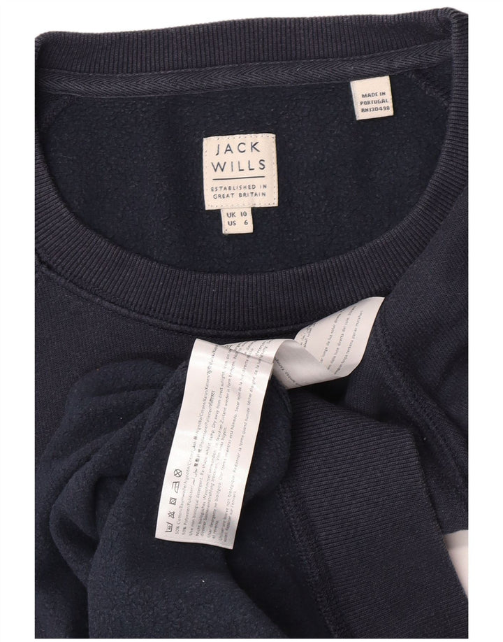 Jack Wills Damen-Sweatshirt-Pullover, Größe S, Marineblau, Baumwolle, UK 10