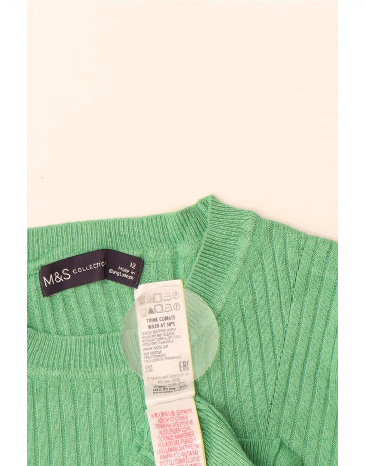MARKS & SPENCER Damen-Pullover mit Rundhalsausschnitt, Gr. 12, Mittelgrün