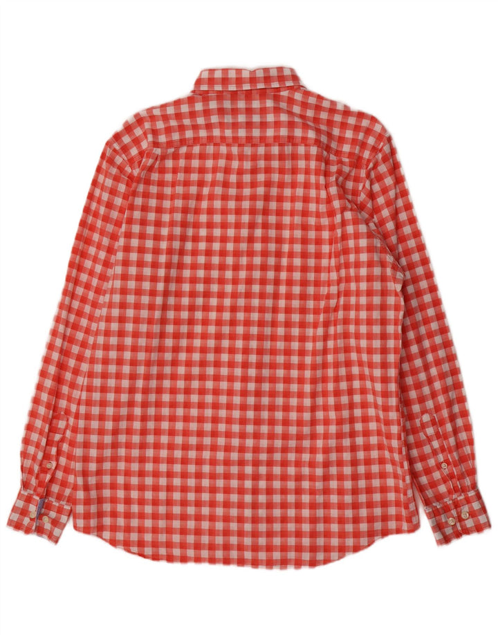 Nautica Herrenhemd aus mittelroter Gingham-Baumwolle