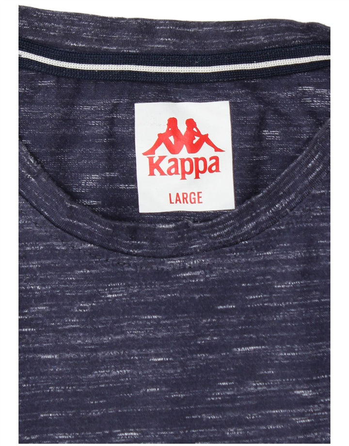 KAPPA Herren-T-Shirt-Oberteil, großes marineblau meliertes Polyester
