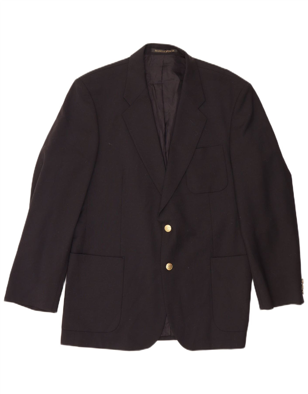 Marks & Spencer Herren-Blazer mit 2 Knöpfen, Gr. 42, Marineblau, Polyester, Größe L