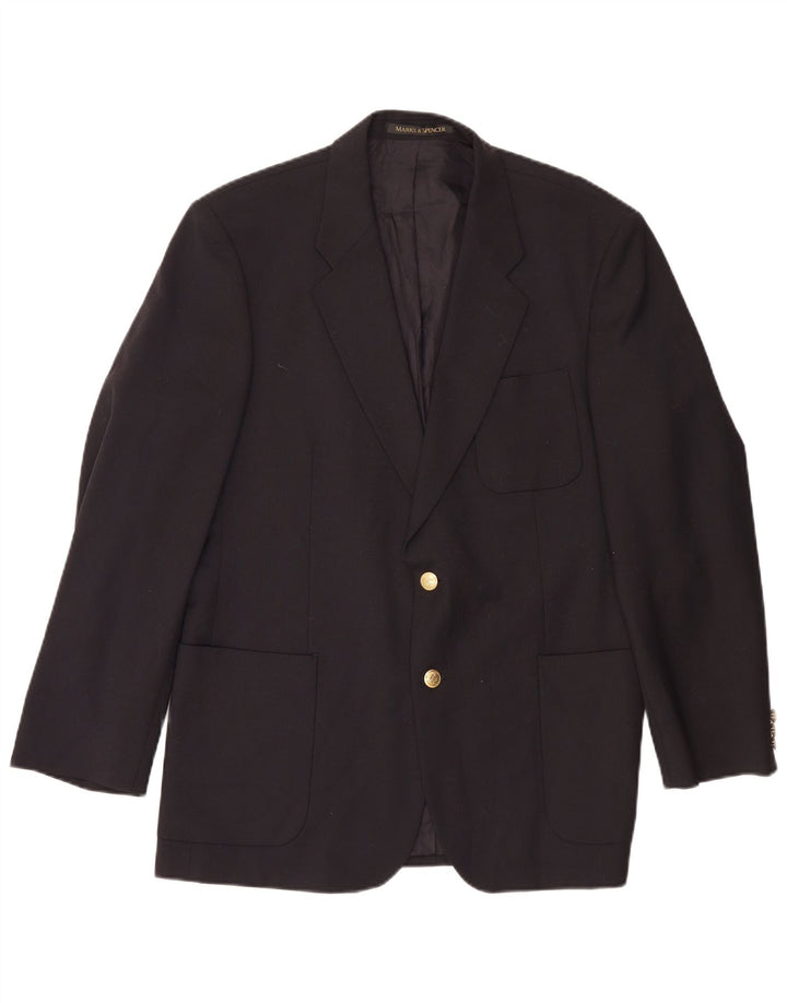 Marks & Spencer Herren-Blazer mit 2 Knöpfen, Gr. 42, Marineblau, Polyester, Größe L