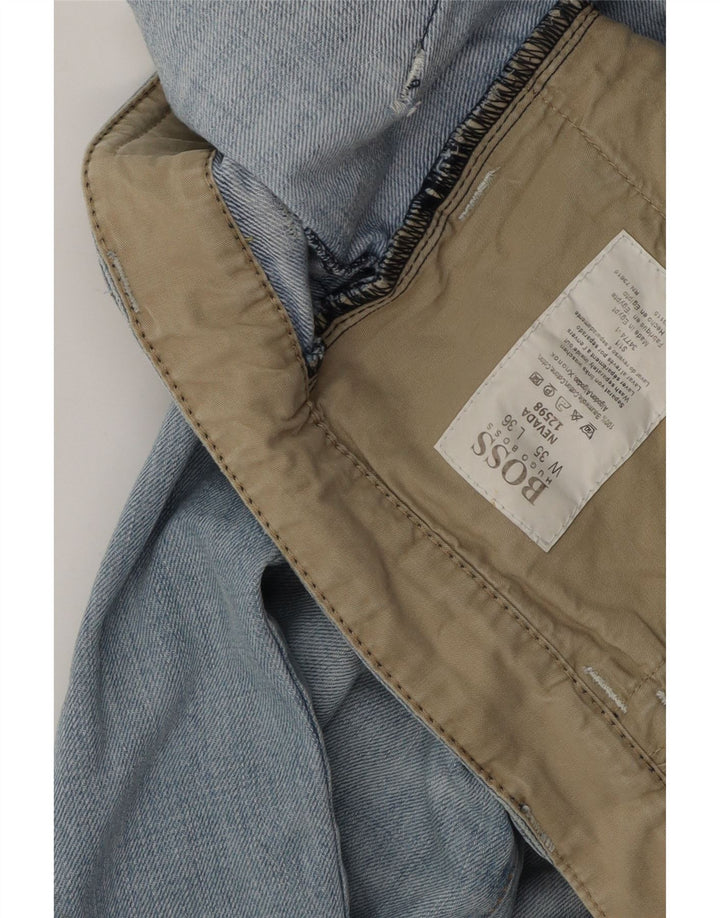 Hugo Boss Herren Nevada Straight Jeans W35 L34 Blaue Baumwolle