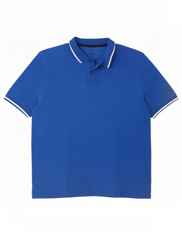 James Pringle Herren Poloshirt XL Blau Baumwolle