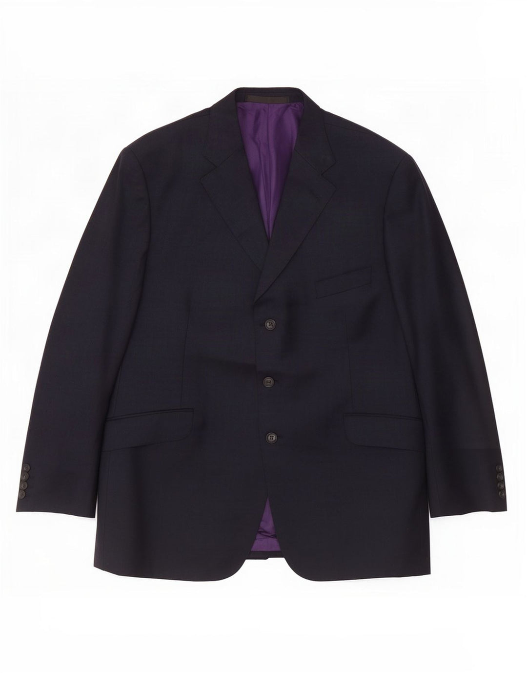 Marks & Spencer Herren-Blazer mit 3 Knöpfen, UK 44, XL, marineblaue Wolle