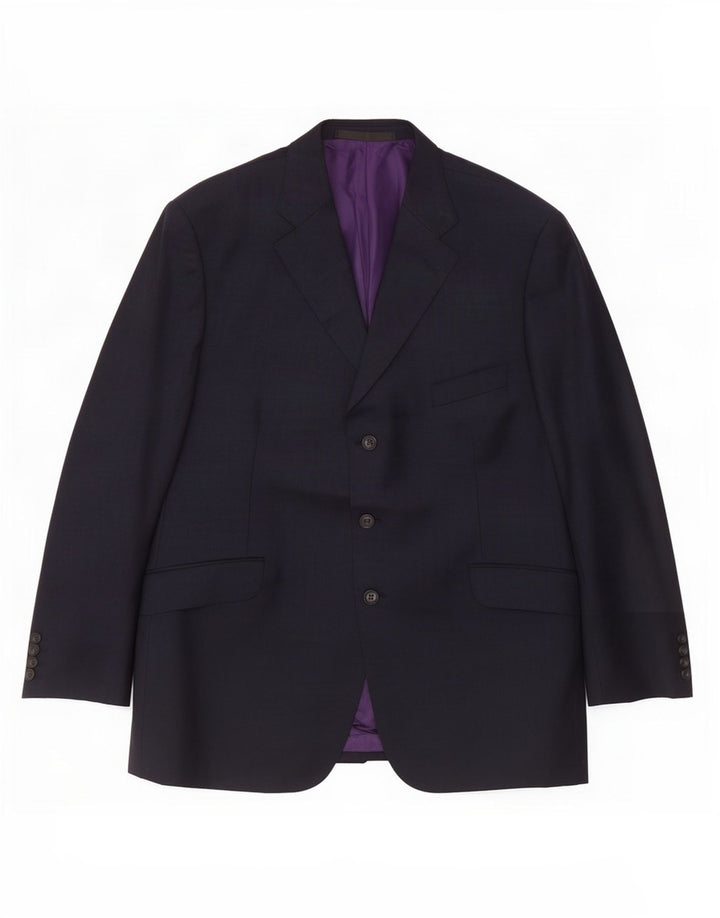 Marks & Spencer Herren-Blazer mit 3 Knöpfen, UK 44, XL, marineblaue Wolle