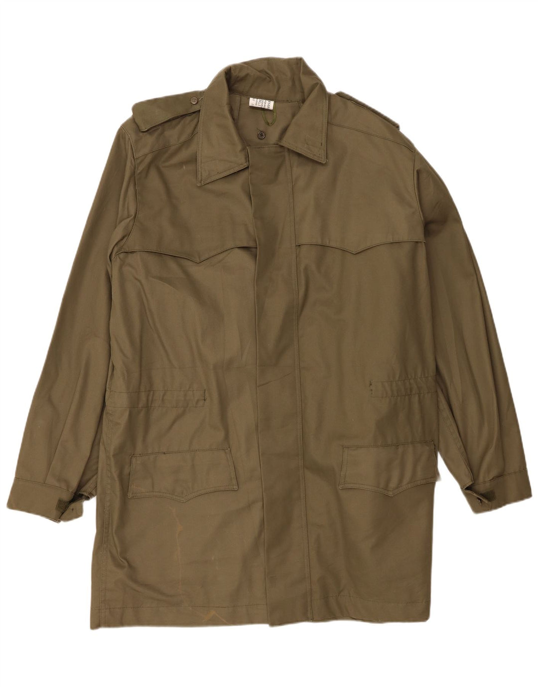 Vintage Herren Militärmantel IT 50 Große Khaki-Baumwolle