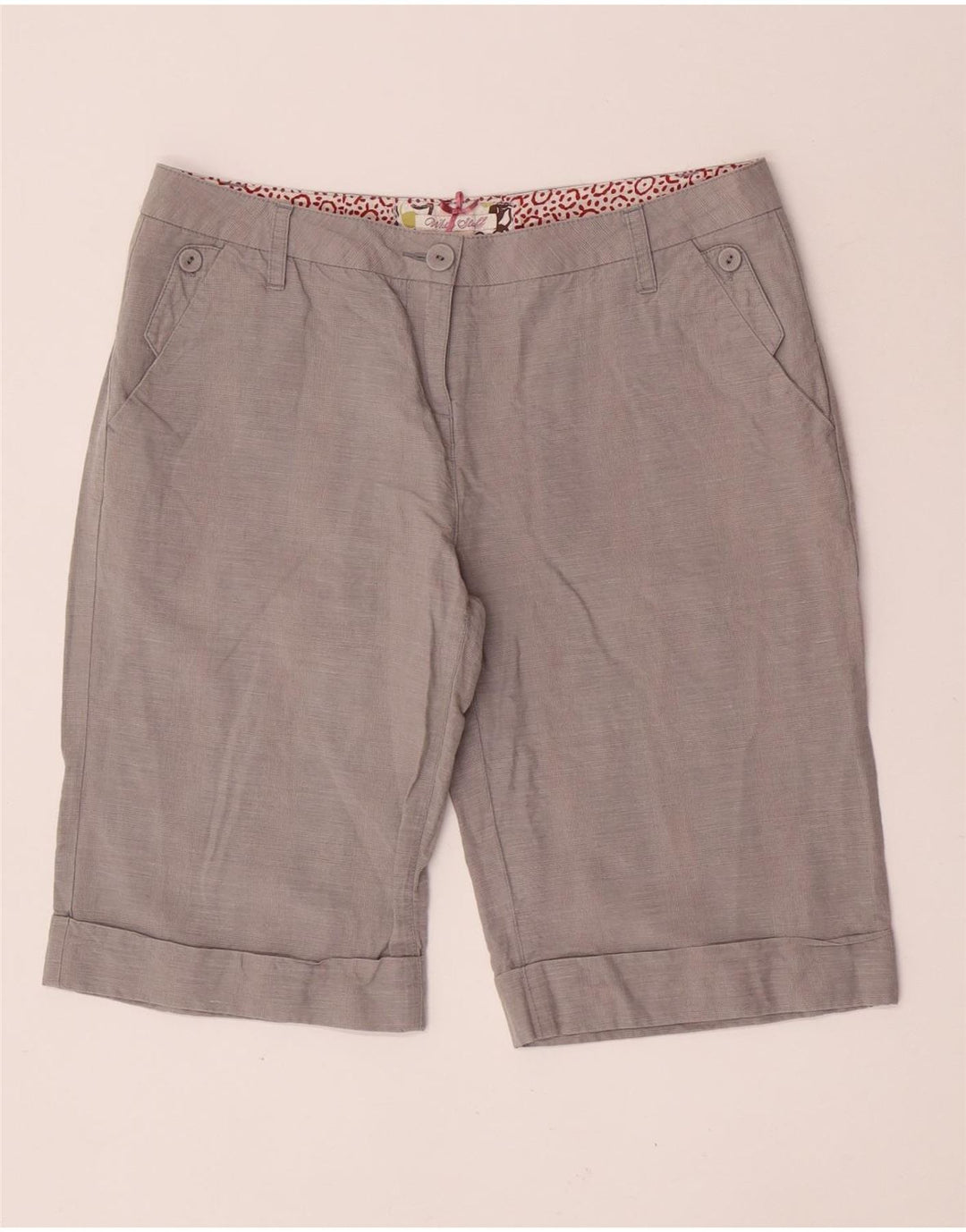 WHITE STUFF Damen Chinoshorts UK 14 Large W32 Graues Leinen