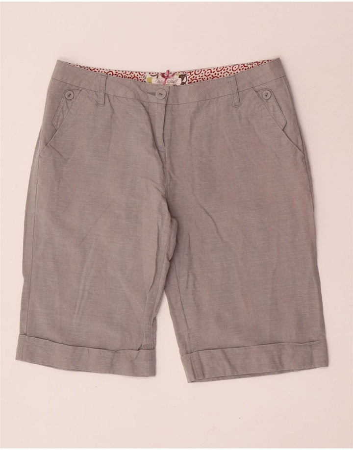 WHITE STUFF Damen Chinoshorts UK 14 Large W32 Graues Leinen