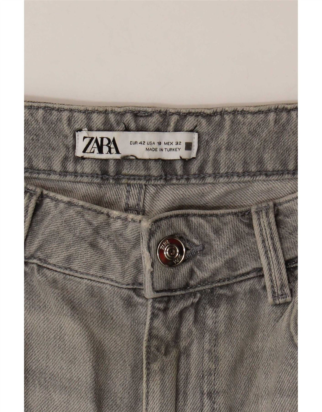 Zara Damen Tapered Jeans EU 42 Large W32 L27 Grau