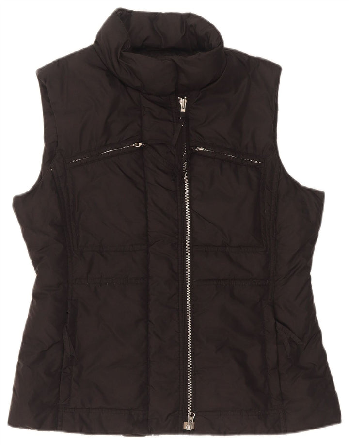 Benetton Damen Wattierte Weste UK 14 Medium Schwarz