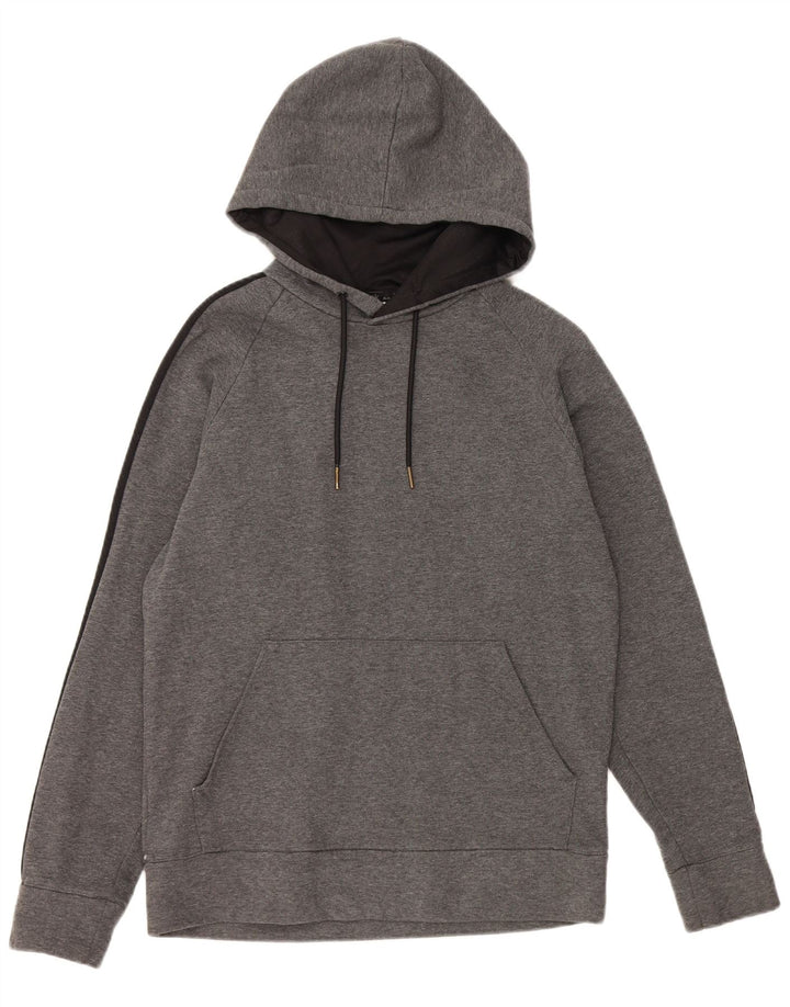 Reebok Womens Graphic Hoodie Pullover UK 12 Mittelgrau Farbblock