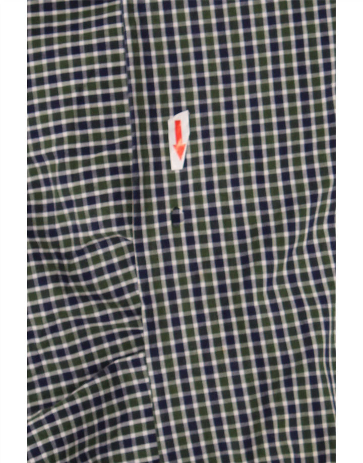 Chaps Herren-Hemd mit klassischer Passform, mittelgrüne Gingham-Baumwolle