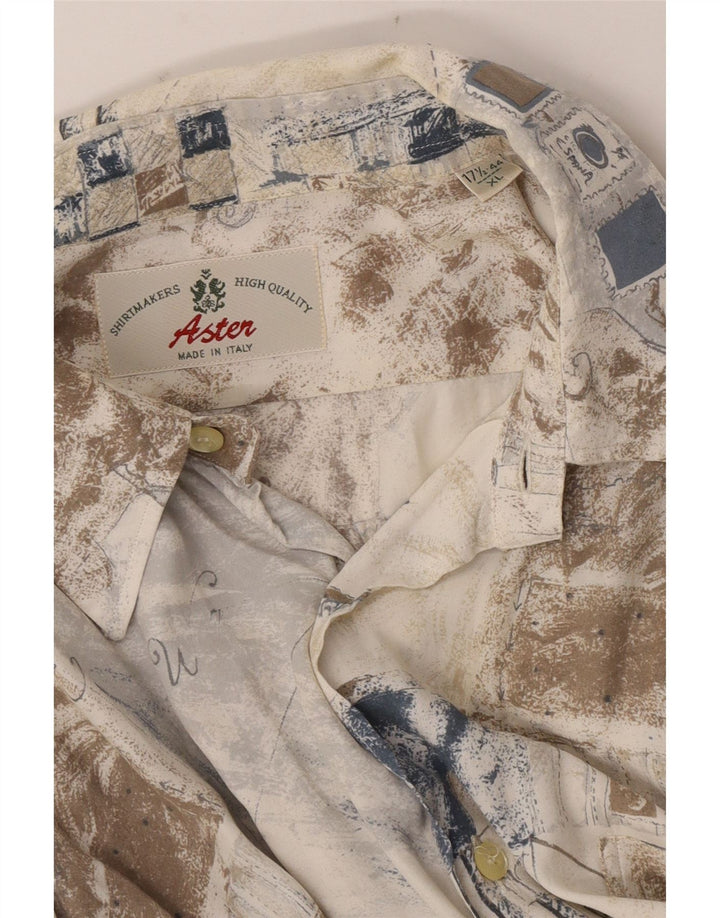 Aster Herren Kurzarmhemd XL Beige Patchwork